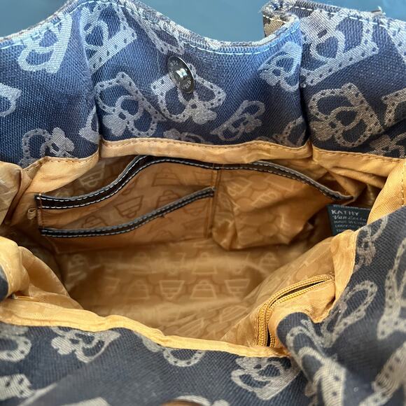 Kathy Van Zeeland Brown Crown Pattern Shoulder Bag - Picture 9 of 12